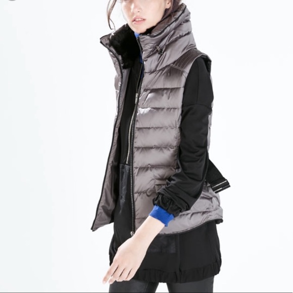 zara down vest